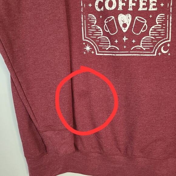 Instant Message Even Witches Need Coffee Long Sleeve Sweatshirt 4X Plus Size - Picture 10 of 10